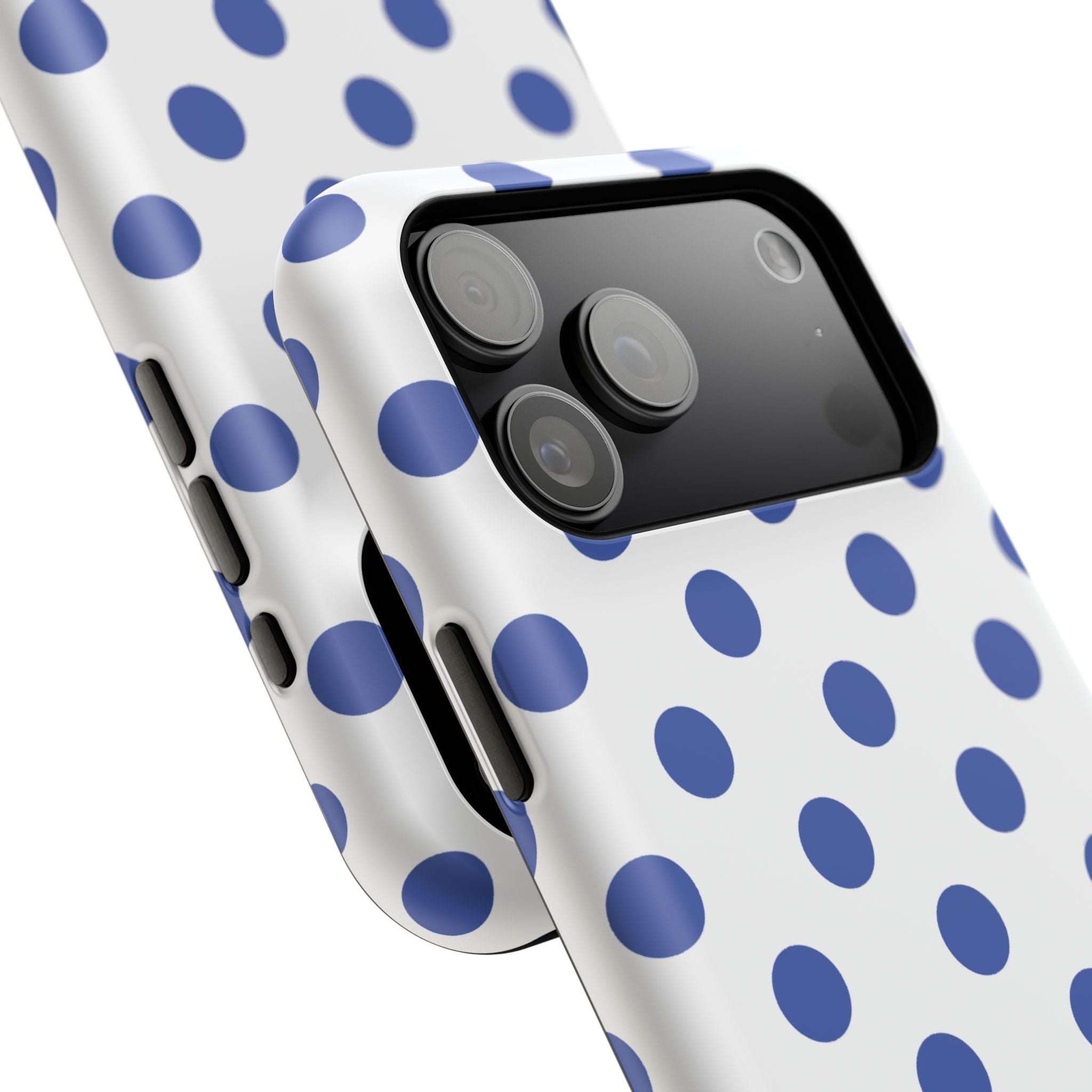 Blue and White Polka Dot Case
