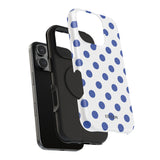 Blue and White Polka Dot Case