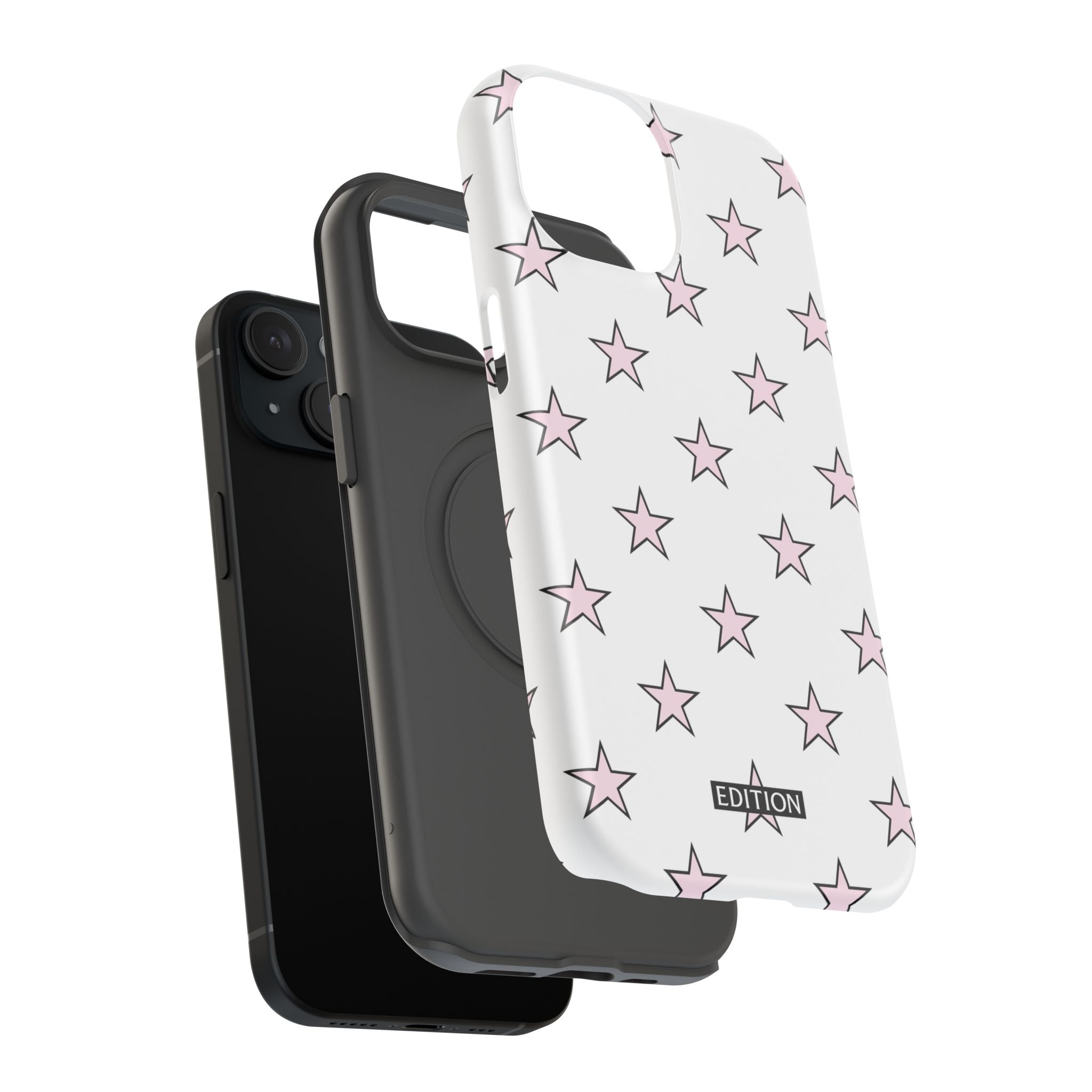 Pink and White Star Case