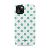 Teal and White Polka Dot Case