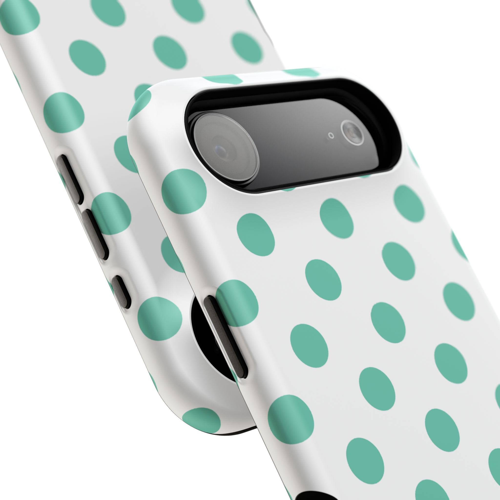 Teal and White Polka Dot Case