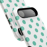 Teal and White Polka Dot Case