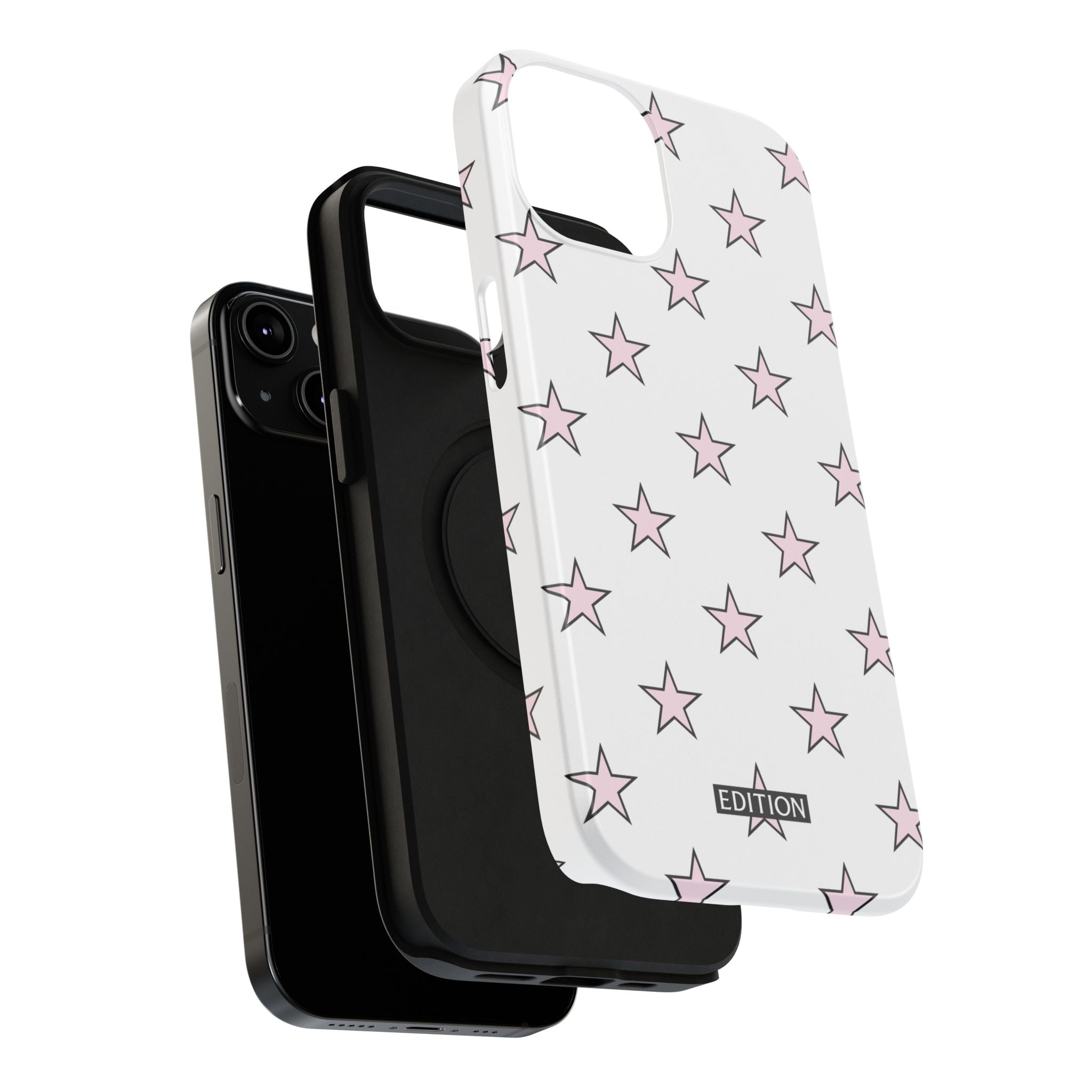Pink and White Star Case