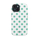 Teal and White Polka Dot Case