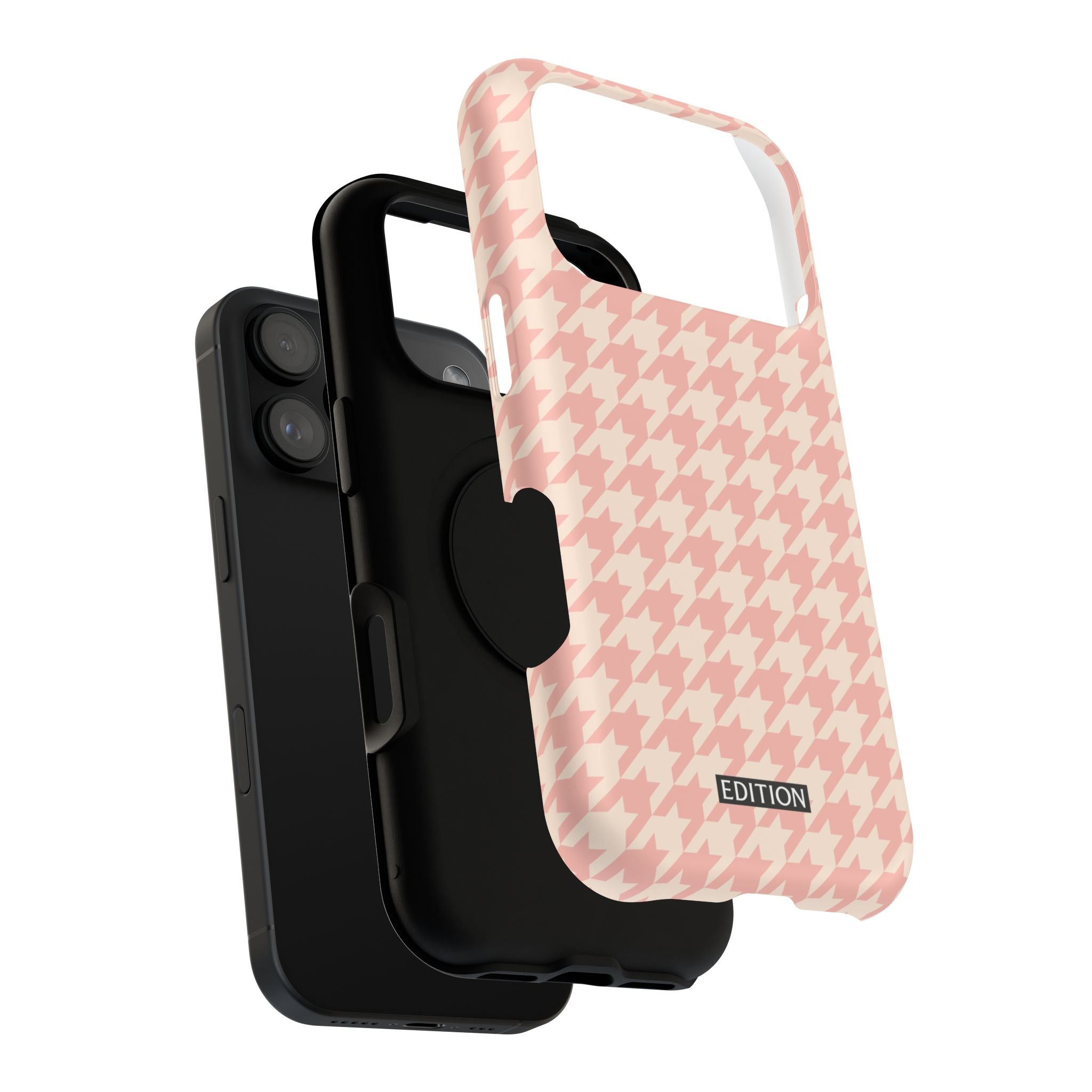 Peach Cream Houndstooth Case