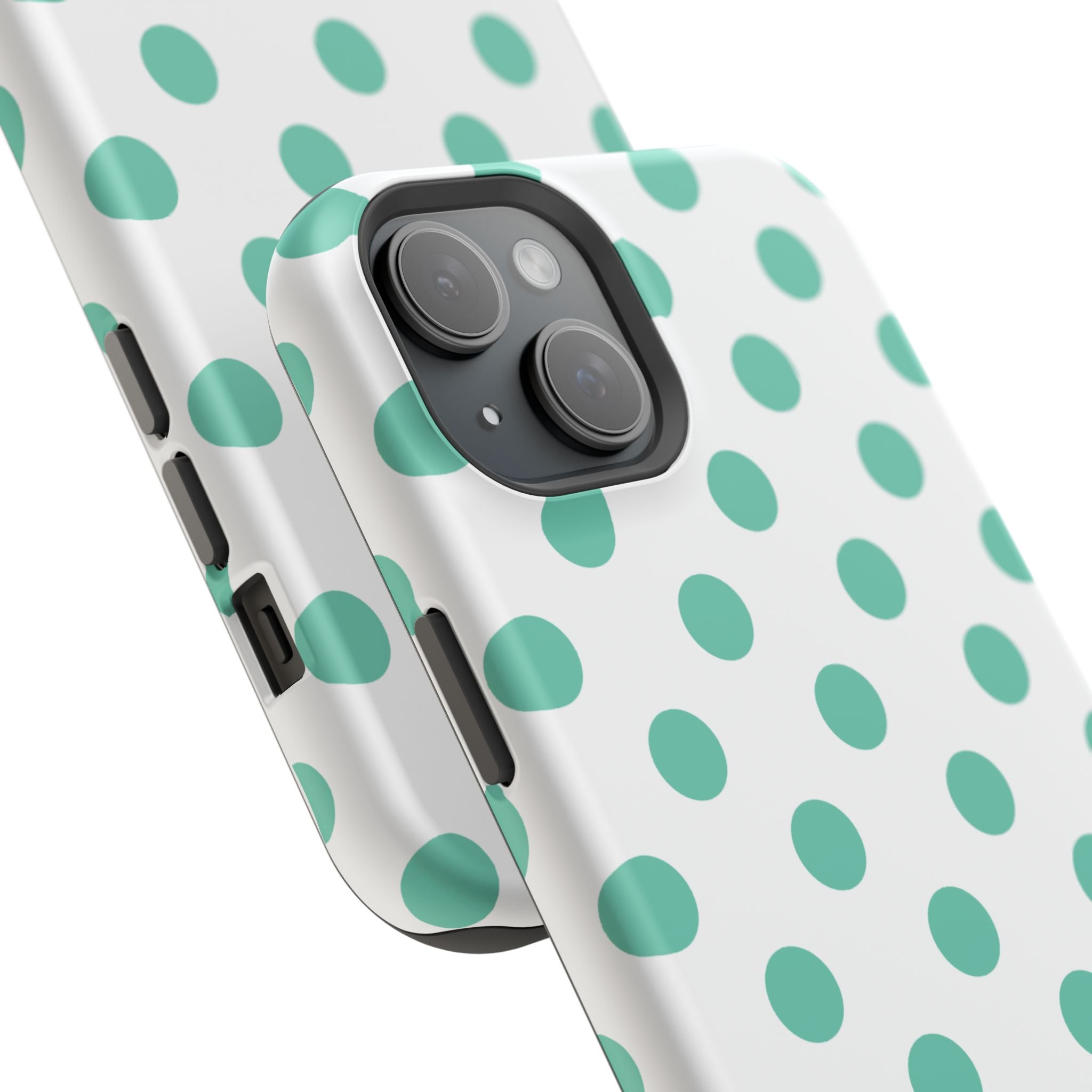 Teal and White Polka Dot Case