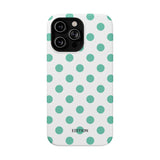Teal and White Polka Dot Case