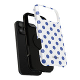 Blue and White Polka Dot Case