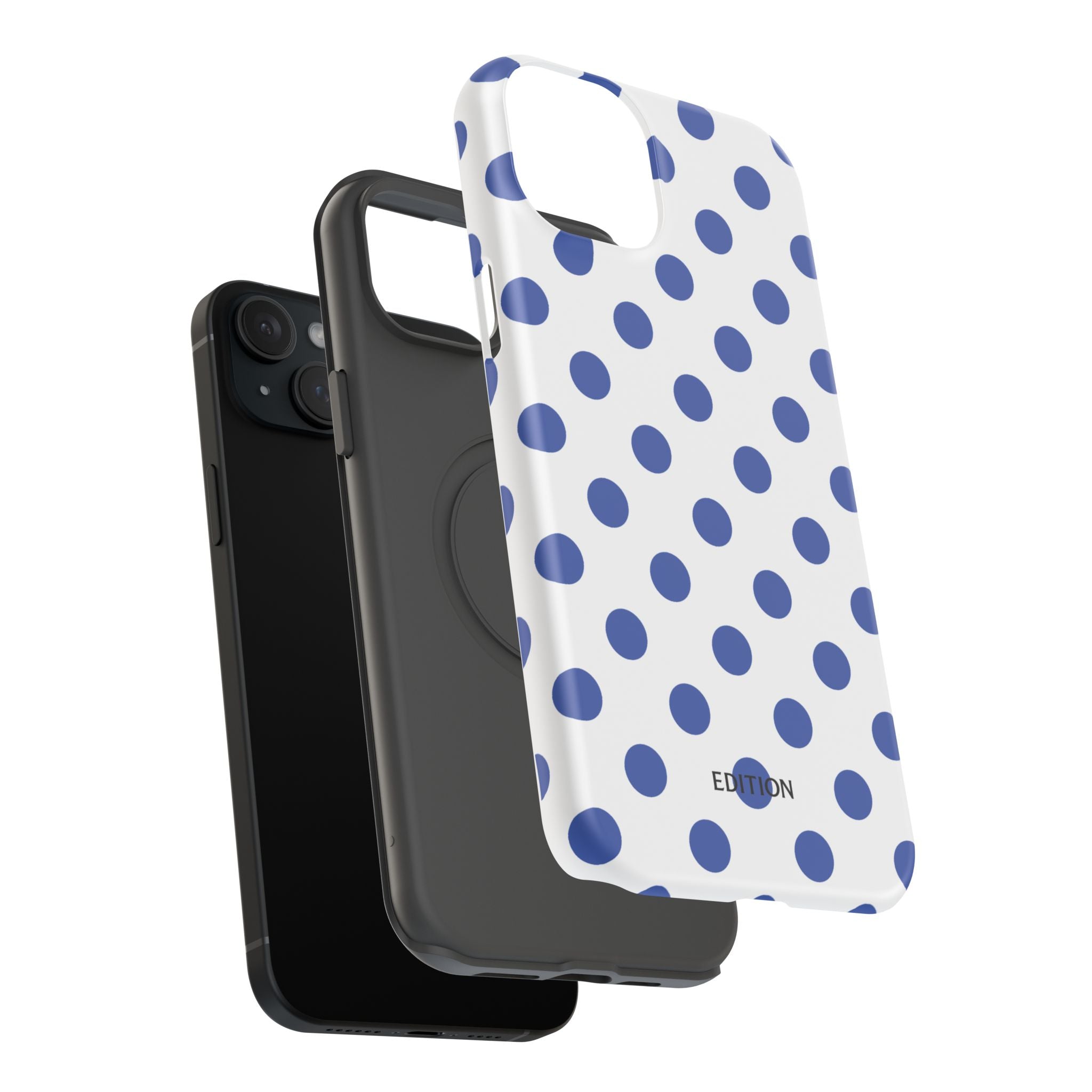 Blue and White Polka Dot Case