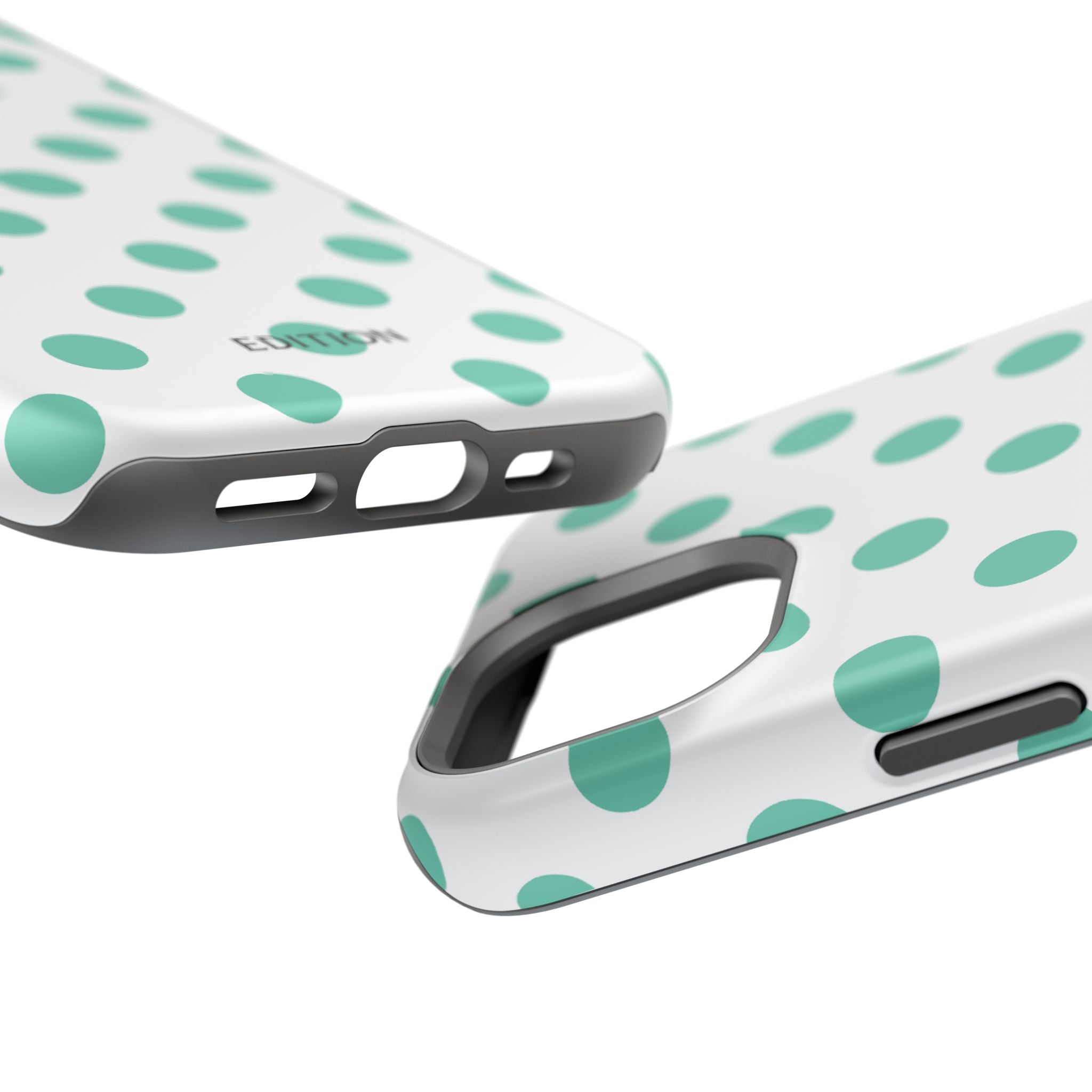 Teal and White Polka Dot Case