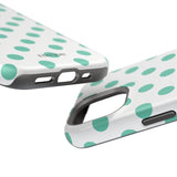 Teal and White Polka Dot Case