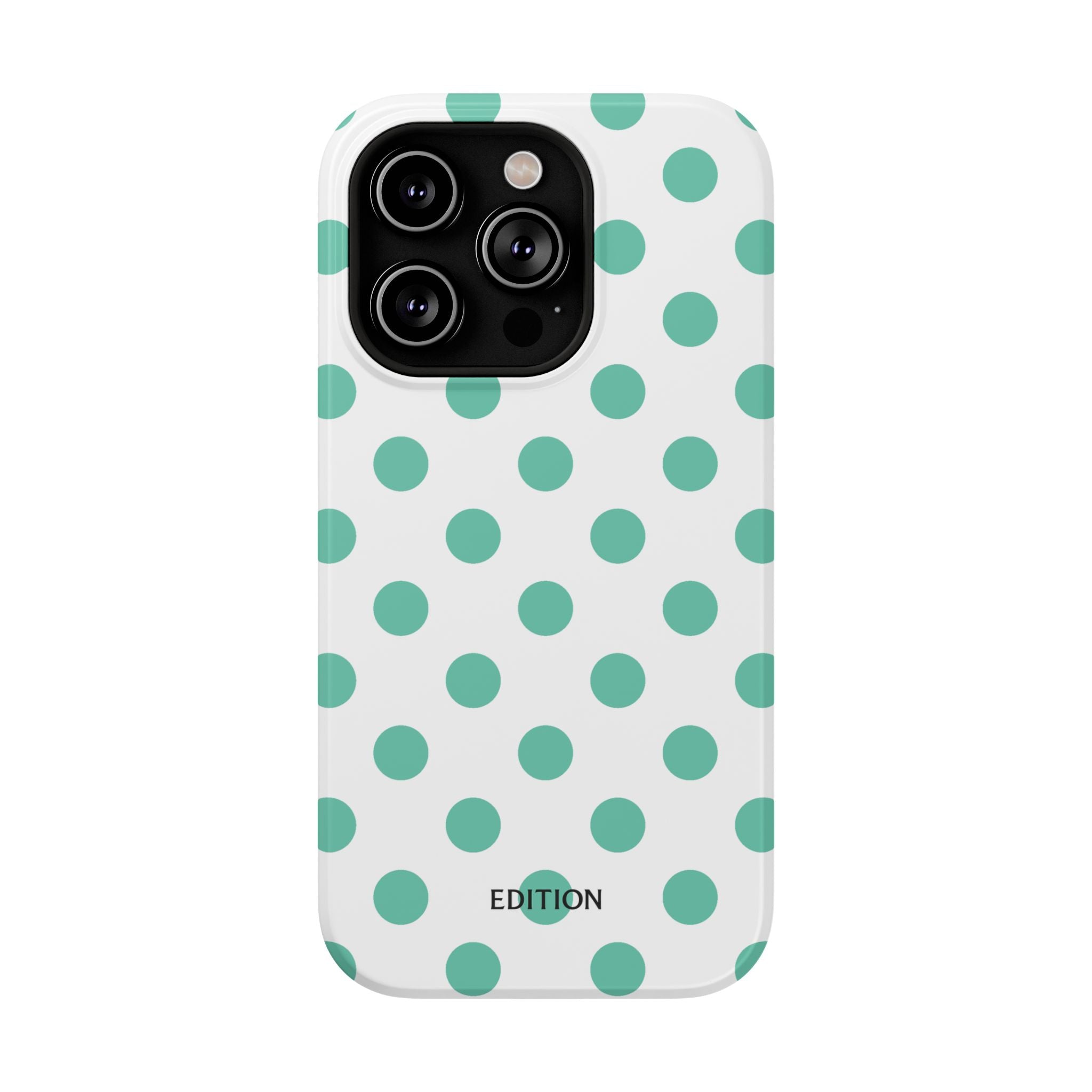 Teal and White Polka Dot Case