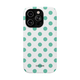 Teal and White Polka Dot Case