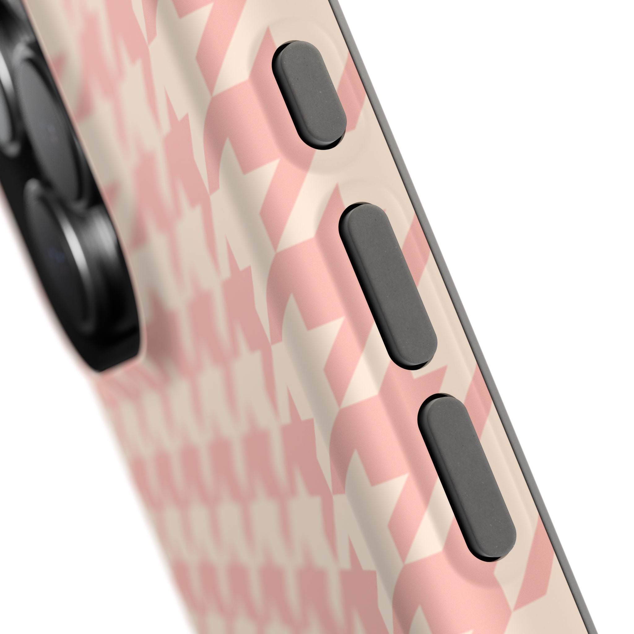 Peach Cream Houndstooth Case