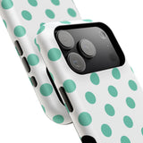 Teal and White Polka Dot Case
