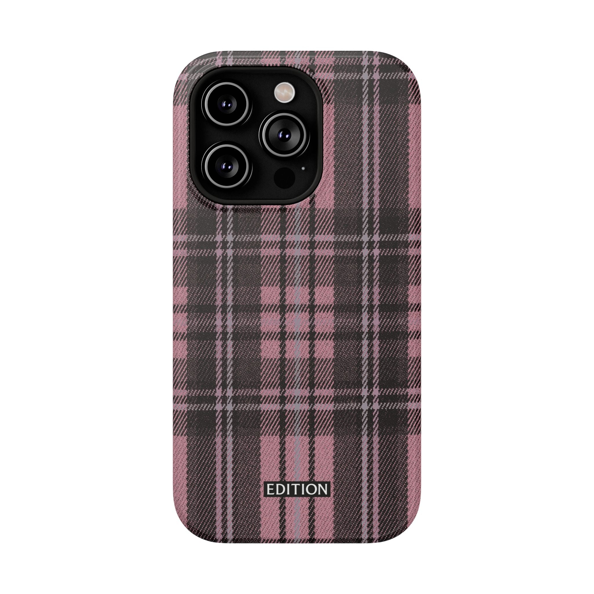 Light Pink and Black Plaid Case