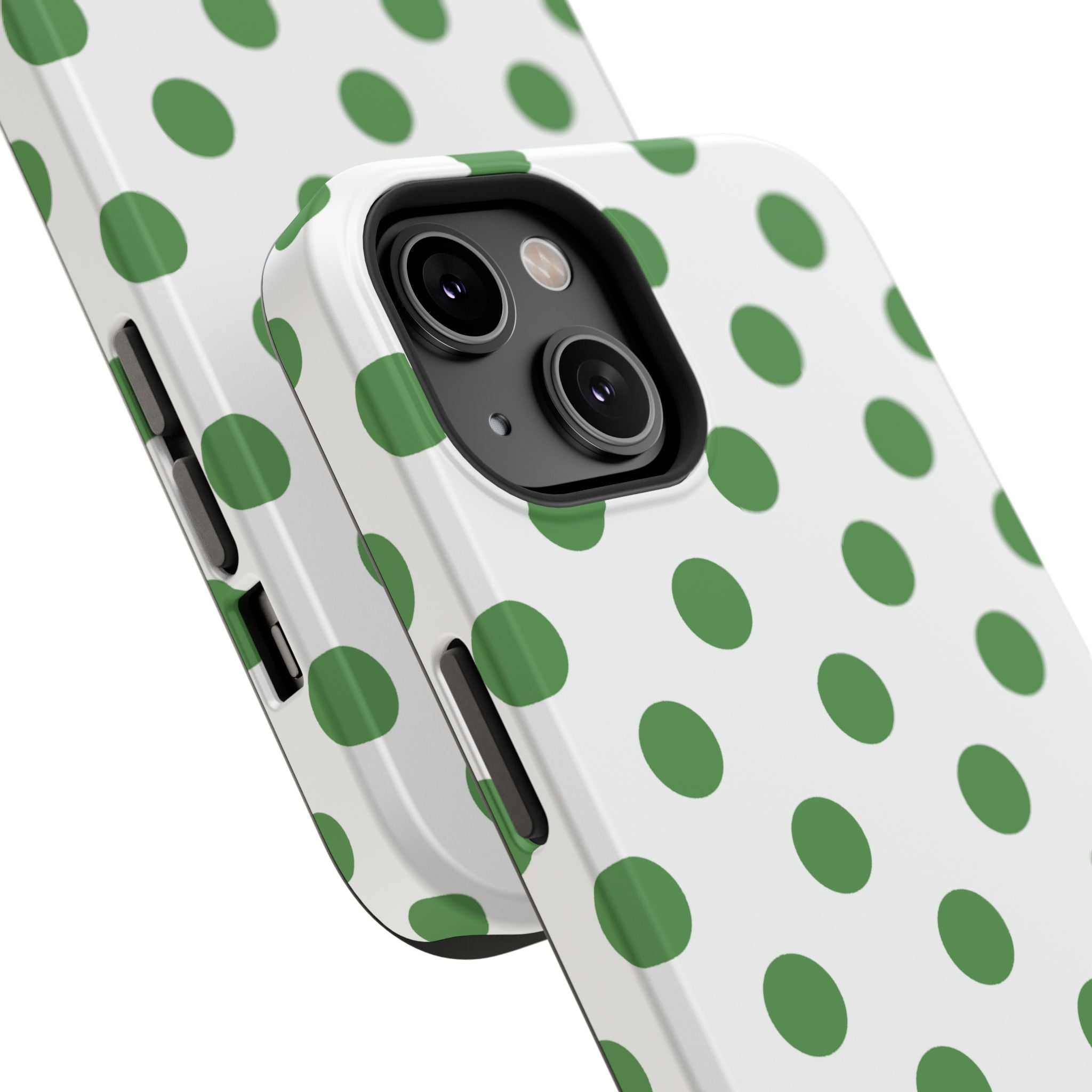 Green and White Polka Dot Case
