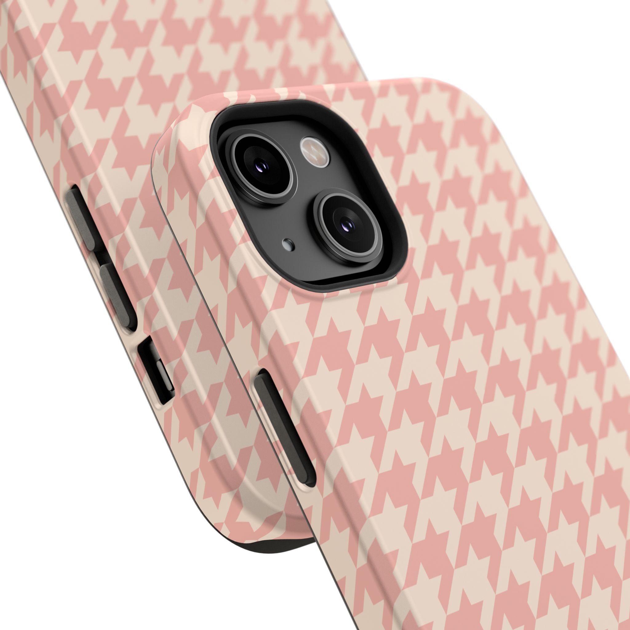 Peach Cream Houndstooth Case