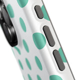 Teal and White Polka Dot Case
