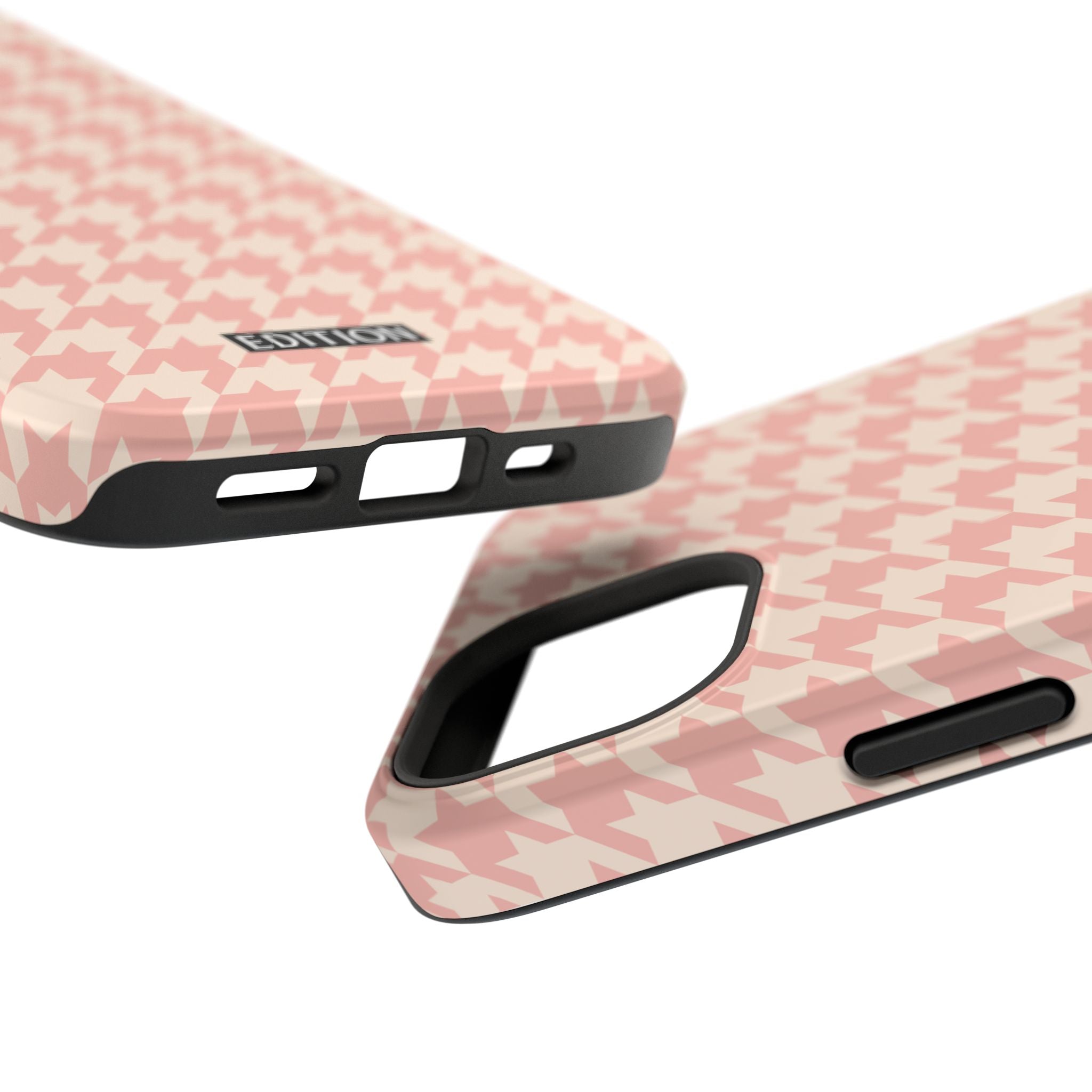 Peach Cream Houndstooth Case