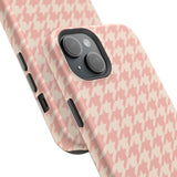 Peach Cream Houndstooth Case