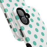 Teal and White Polka Dot Case