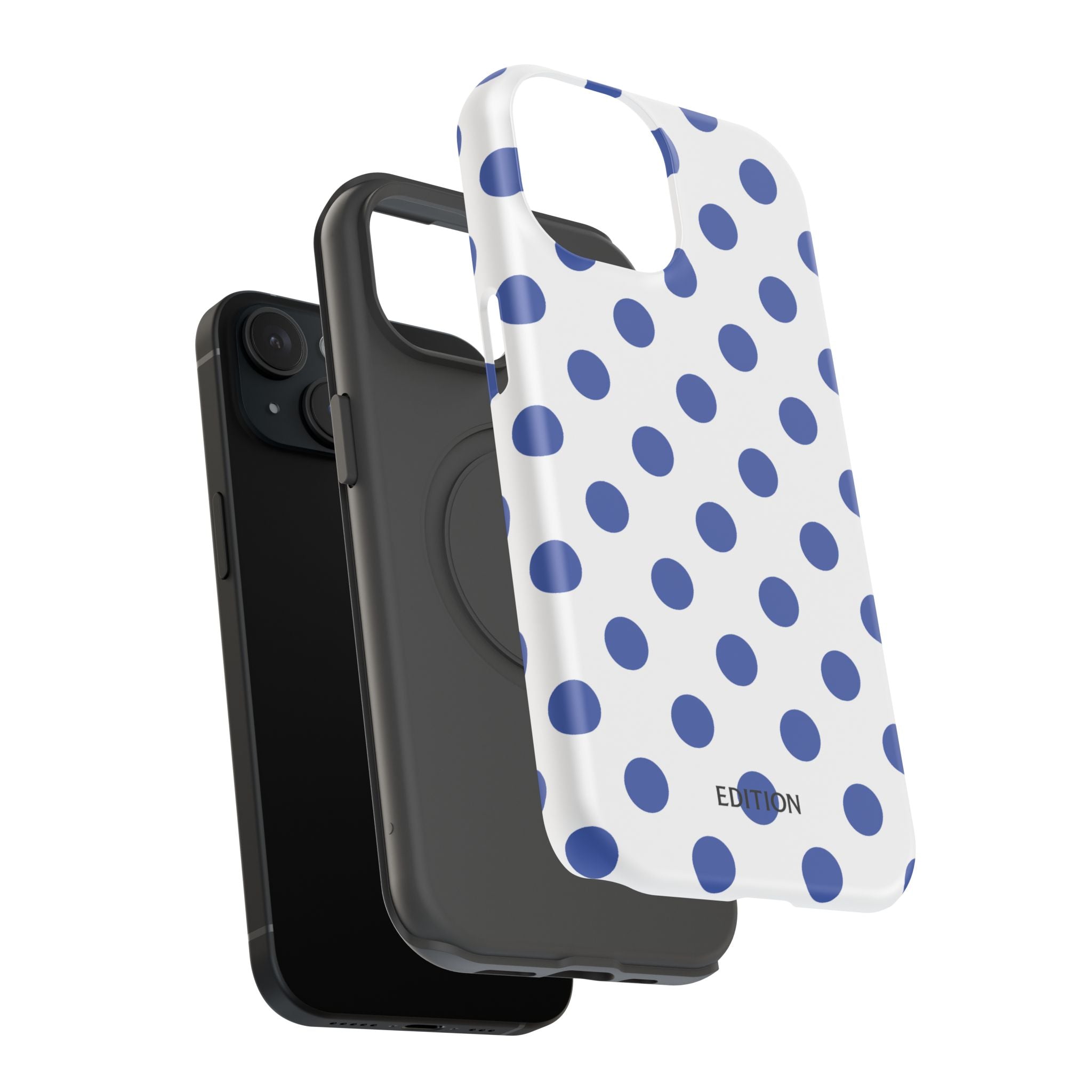 Blue and White Polka Dot Case