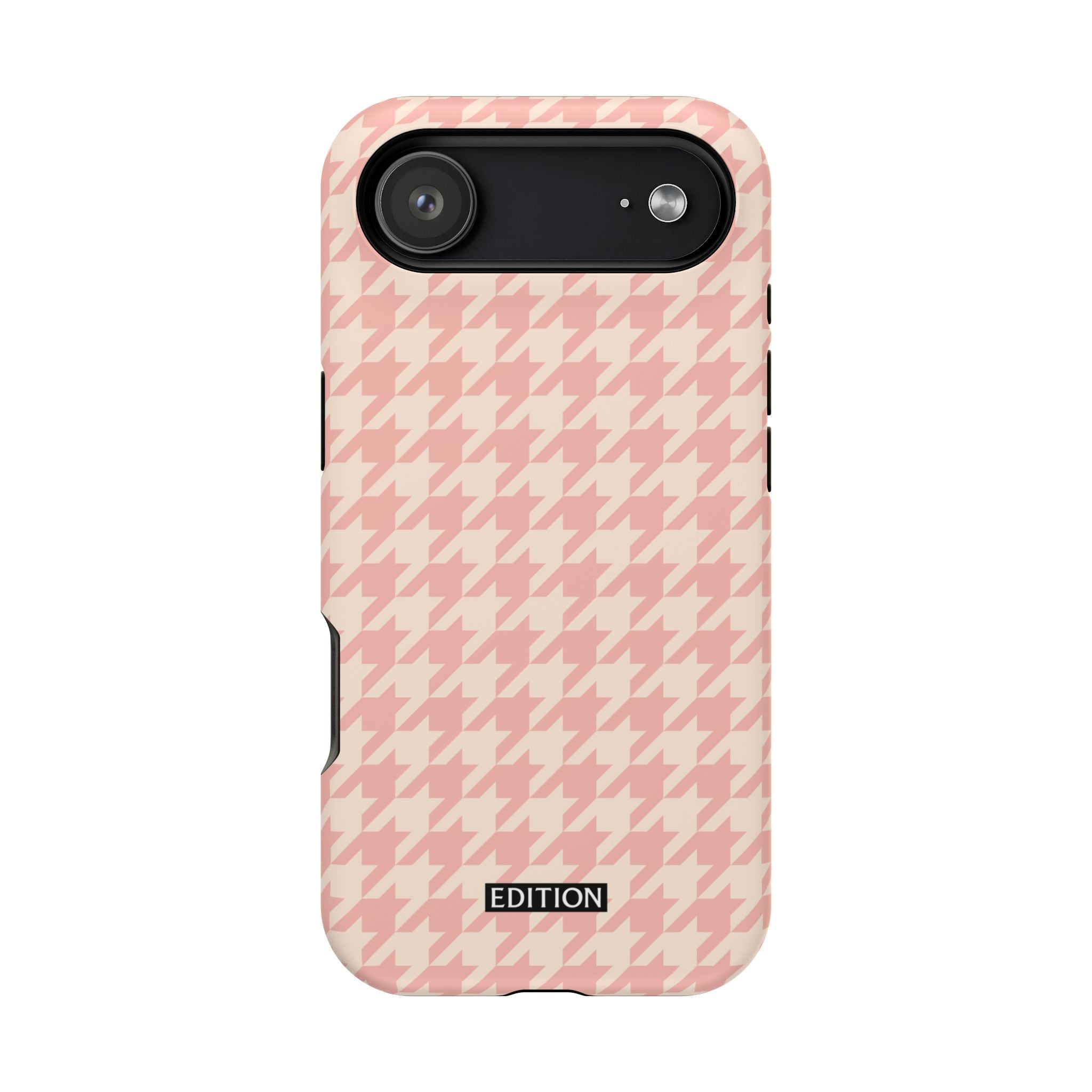 Peach Cream Houndstooth Case