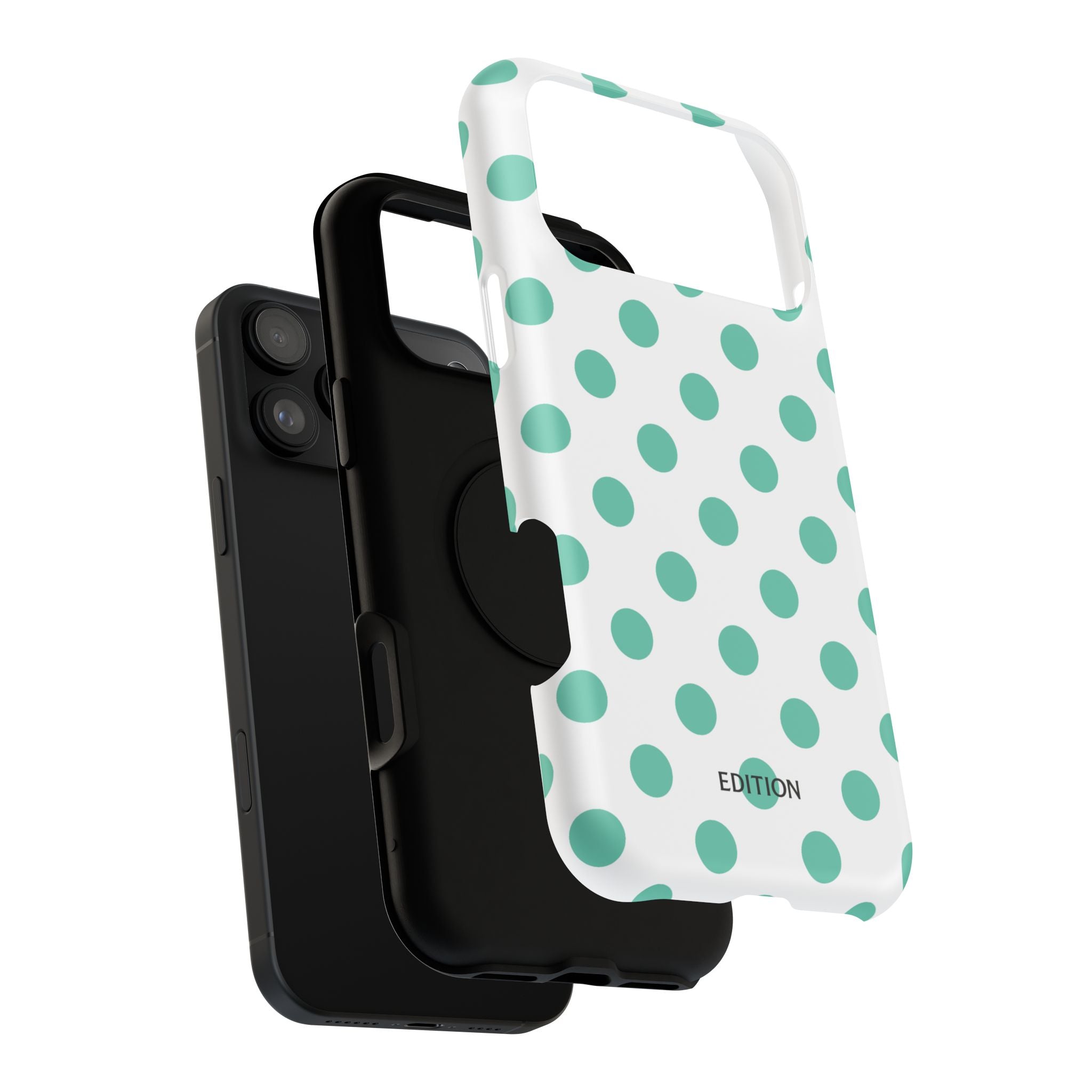 Teal and White Polka Dot Case
