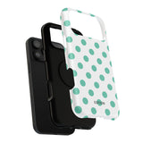Teal and White Polka Dot Case