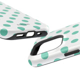 Teal and White Polka Dot Case